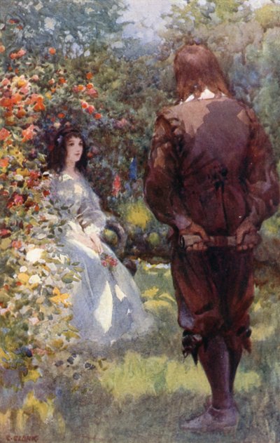 Lei in una pioggia di rose damascate, alzò gli occhi e mi guardò da Addison Thomas Millar